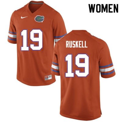 Women's Florida Gators #19 Jack Ruskell NCAA Nike Orange Authentic Stitched College Football Jersey DKA8262AE